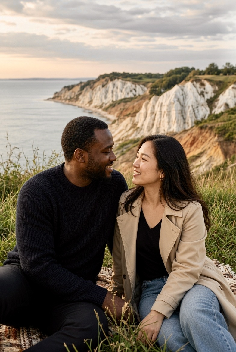 Couple enjoying an outdoor date